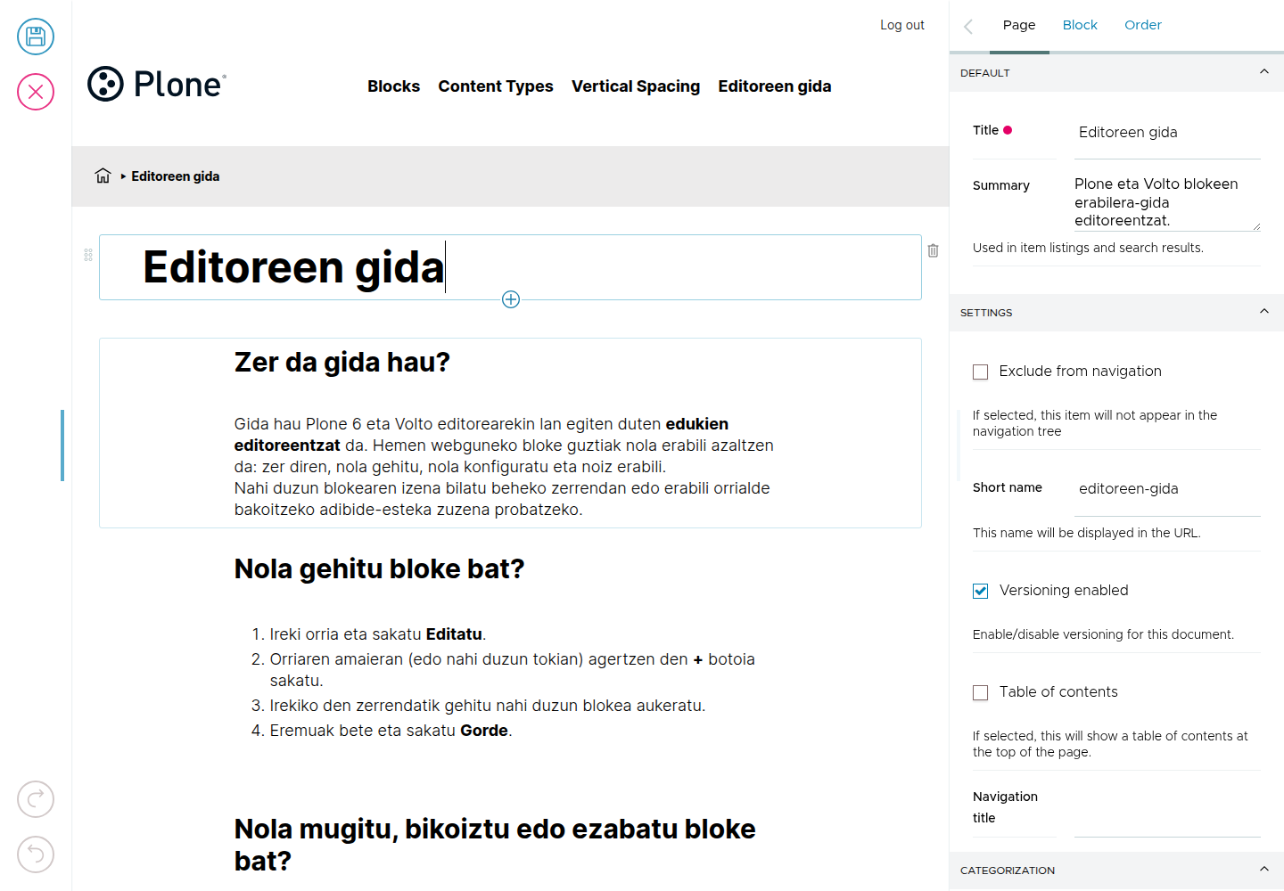 Blokea nola mugitu edo ezabatu